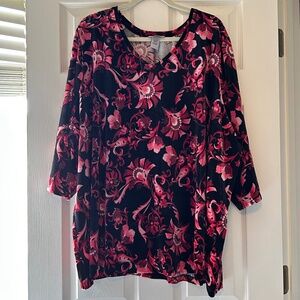 Catherine's 4x Floral Velour Tunic